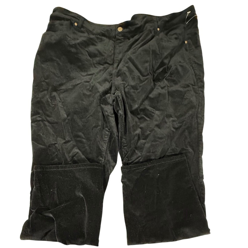 Tribal 2307V-3779 Corduroy Pants Womens 22W Black Stretch Straight Leg NWT